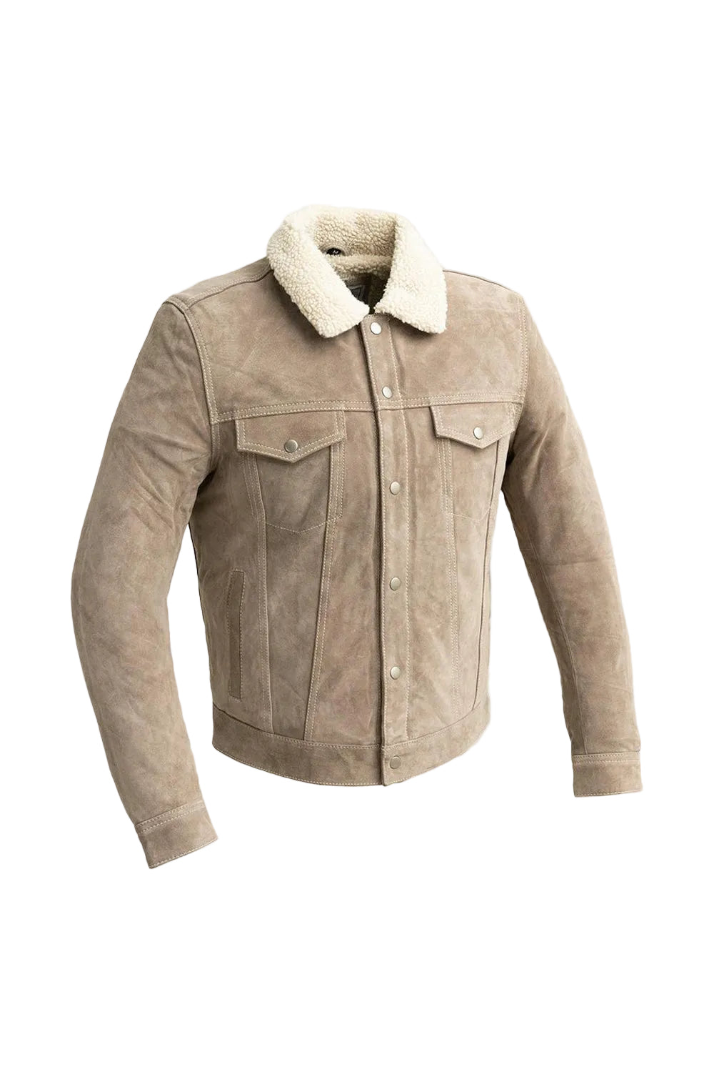 Whet Blu Men's Suede Faux-Shearling Trucker Jacket