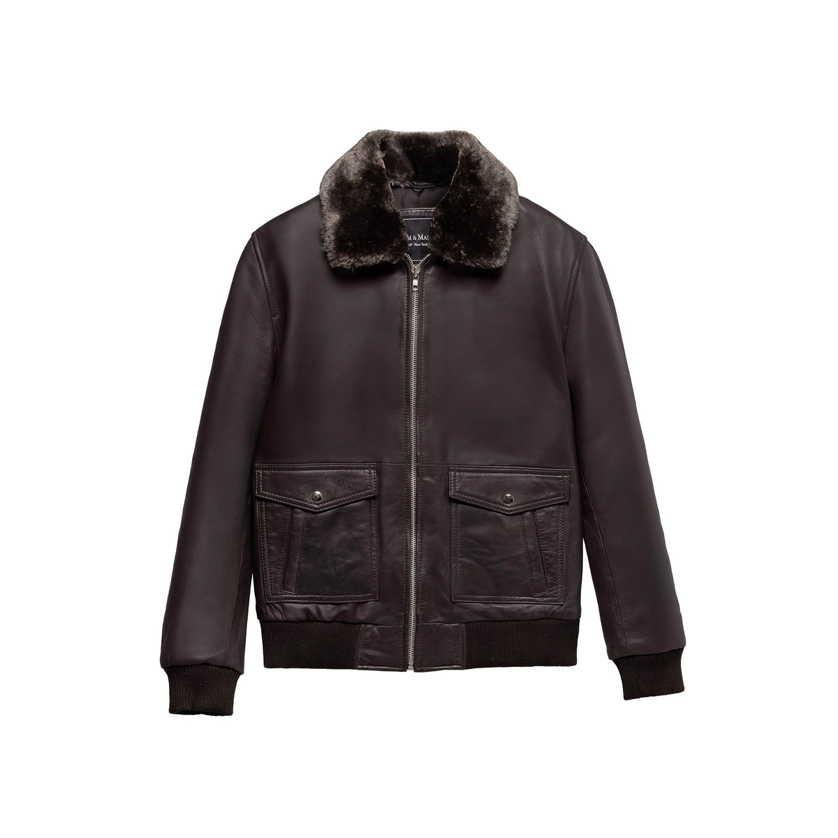 Nicola Men's Sheepskin with Fur Collar Jacket