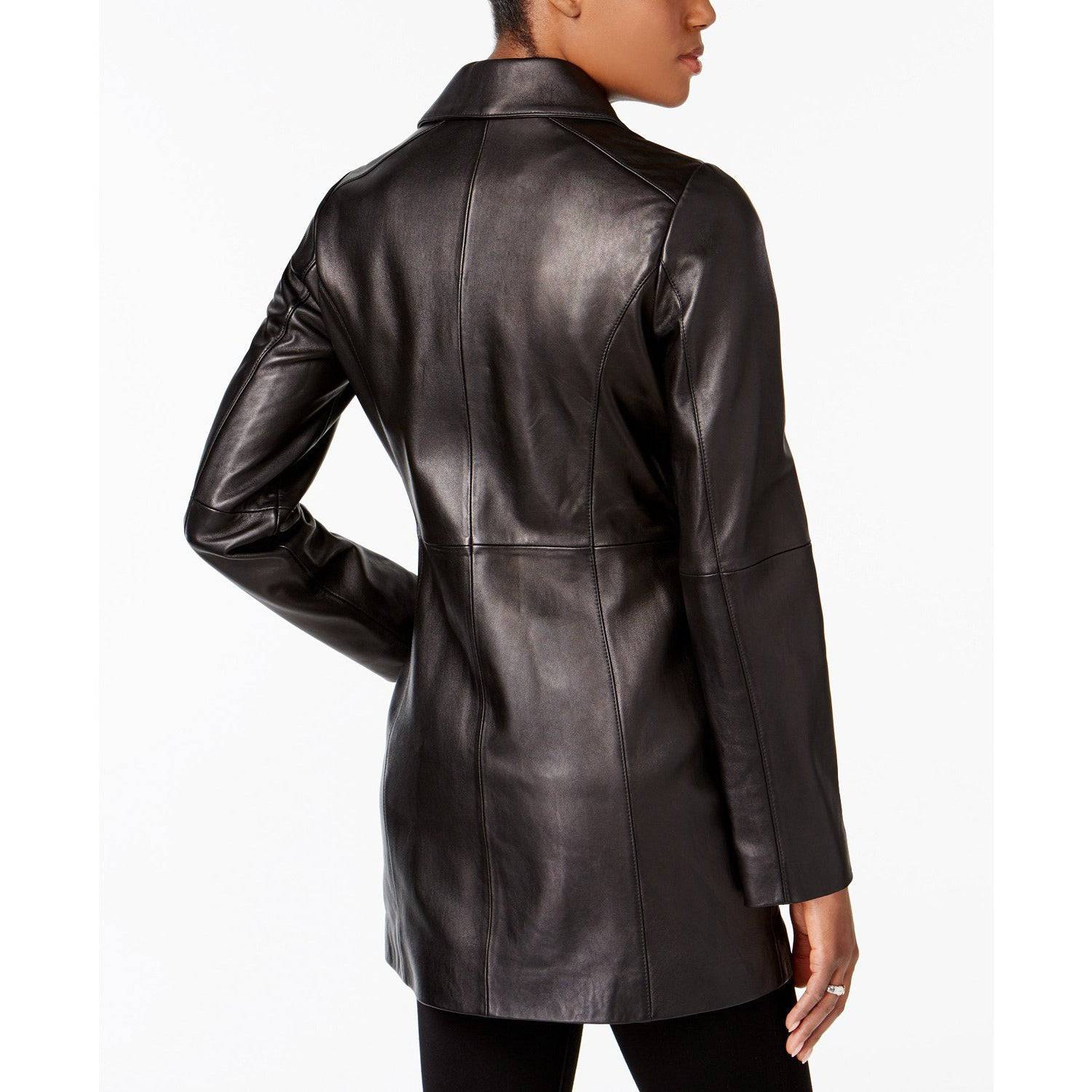 Anne Klein Walker Leather Coat Plus Size and Regular Size - Zooloo Leather