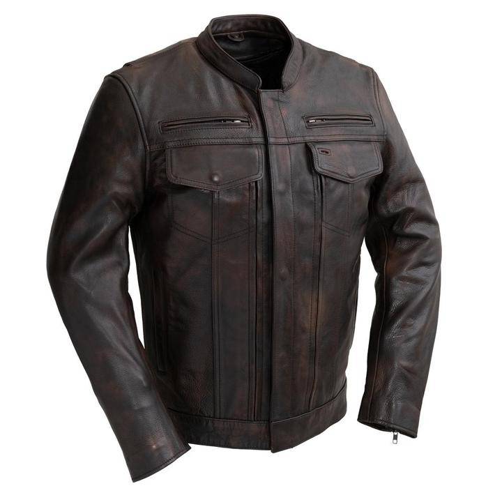 First Mfg Men's RAIDER Motorcycle Leather Jacket - Zooloo Leather