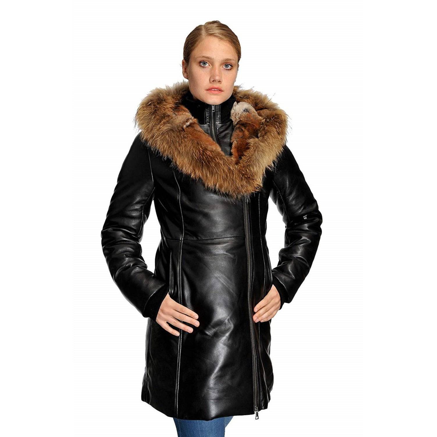 Original Goose Women's Down Parka Leather Coat - Zooloo Leather