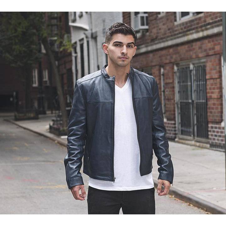 WHETBLU Men's Biker Balor Leather Jacket - Zooloo Leather