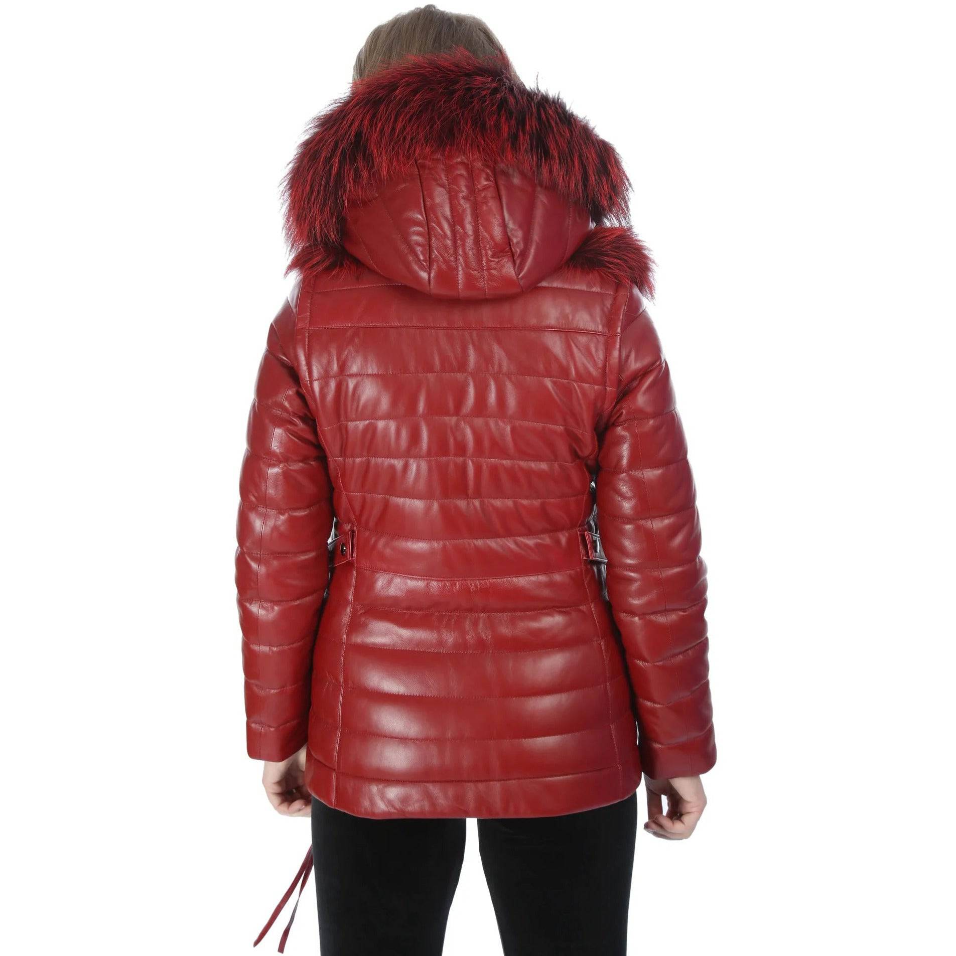 BARYA NEW YORK Women's Leather Jacket with Fox Fur - Zooloo Leather