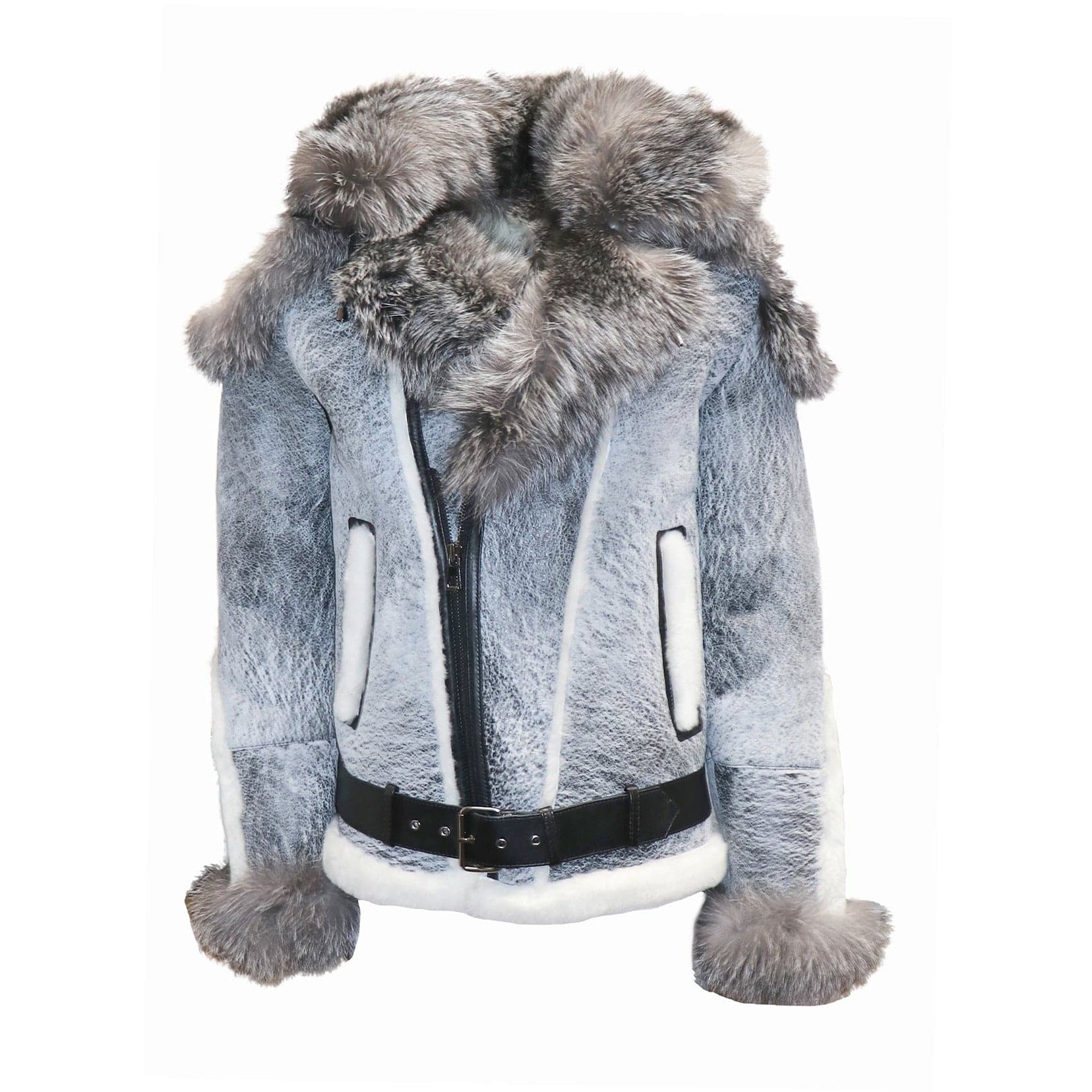 BARYA NEW YORK Men's Moto Sheepskin Shearling Jacket - Zooloo Leather