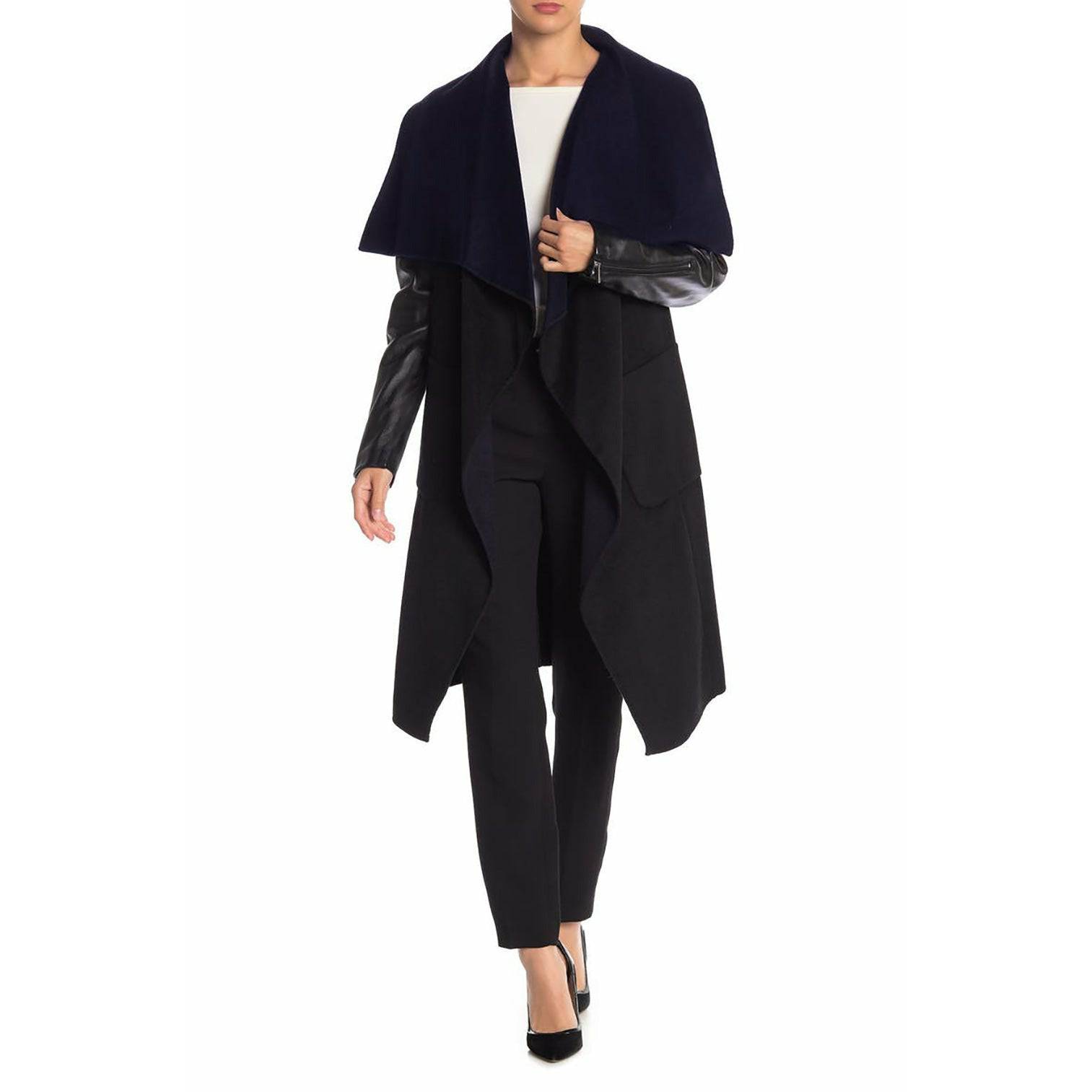 BCBGMAXAZRIA Women's Draped Front Wool Coat - Zooloo Leather