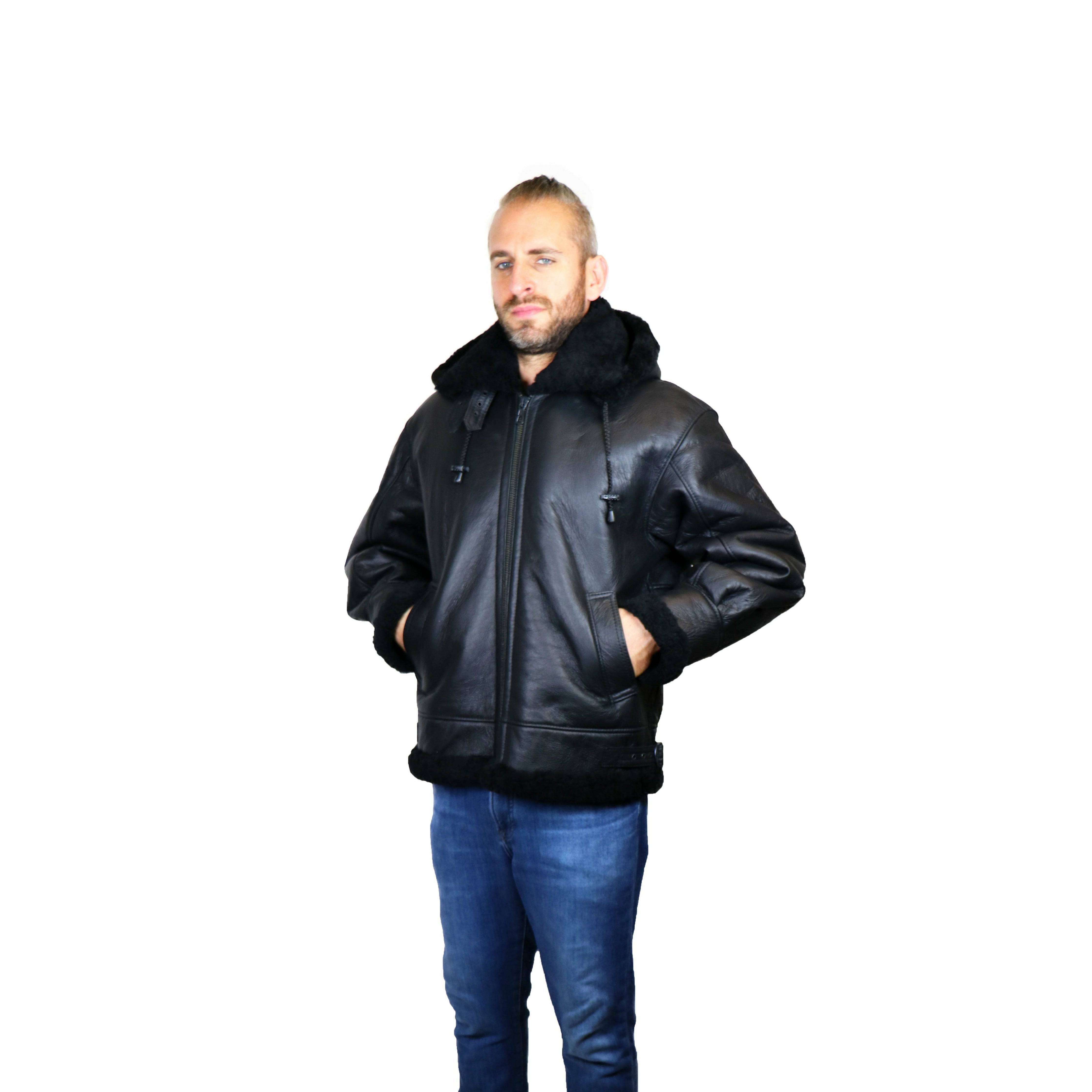 Zooloo Men's B3 Sheepskin Shearling Leather Jacket - Zooloo Leather
